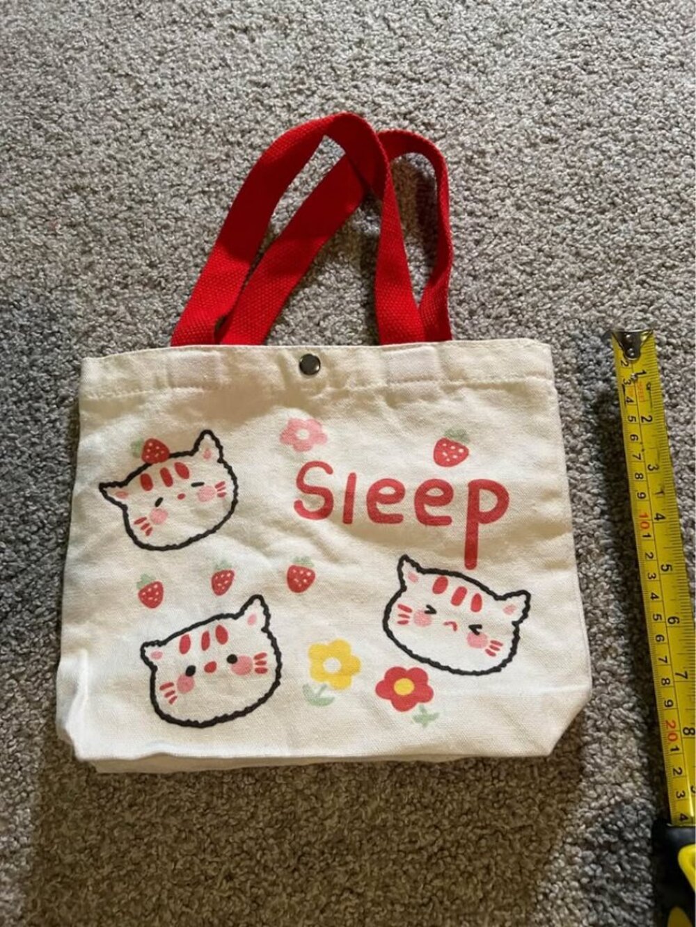 Cartoon Canvas Tote Bag Cute Bucket Bag